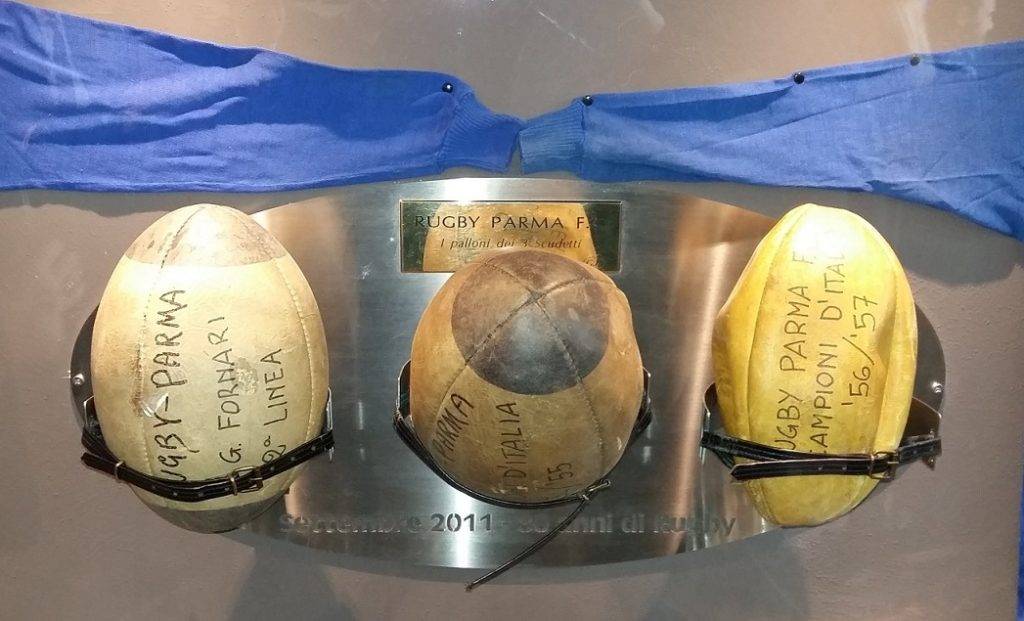 Museo Rugby Parma FC, i palloni dei 3 scudetti