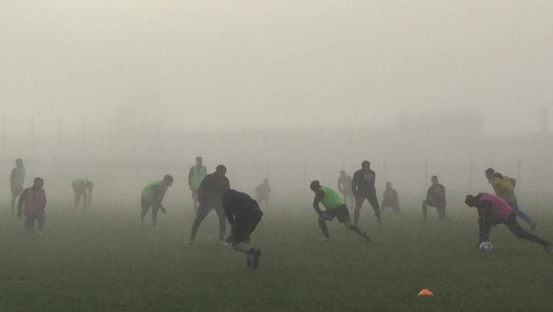 parma calcio allenamento nebbia