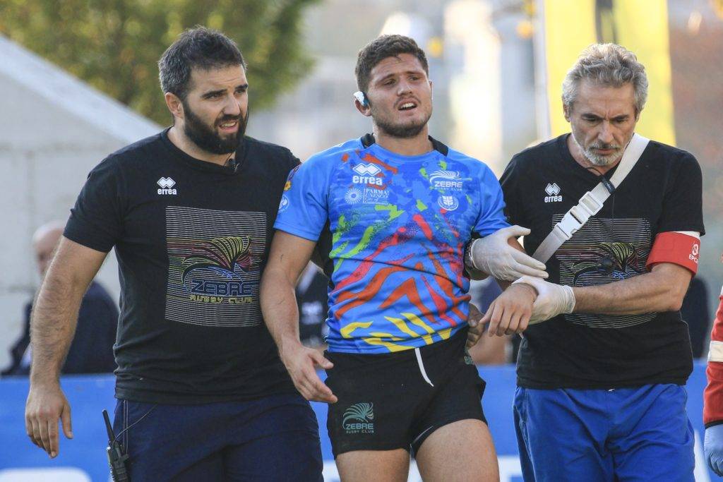 zebre rugby infortunio