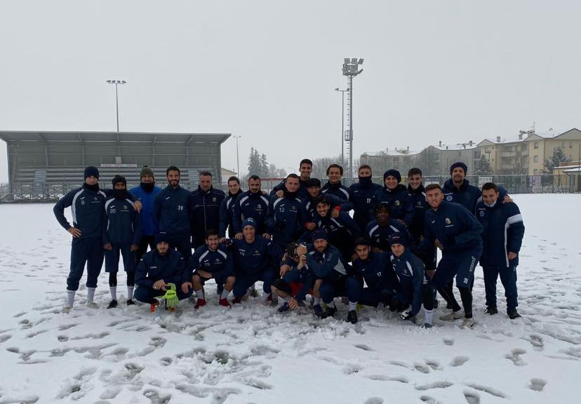 Allenamento Lentigione sotto la neve