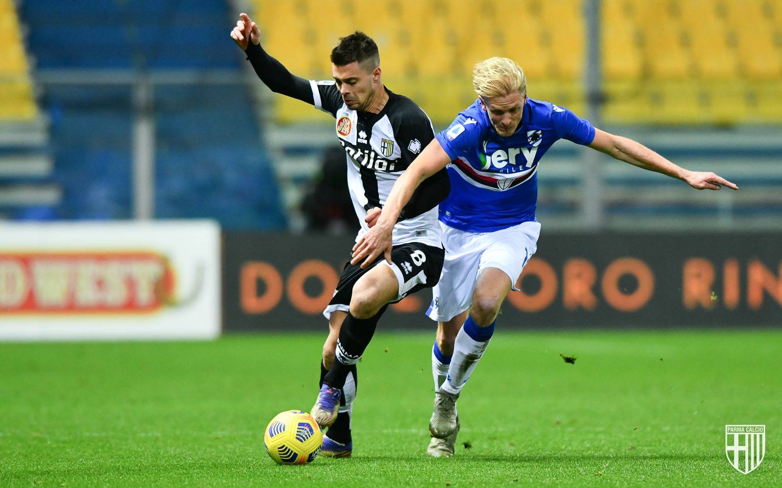 Grassi e Thorsby in Parma Sampdoria 0 2