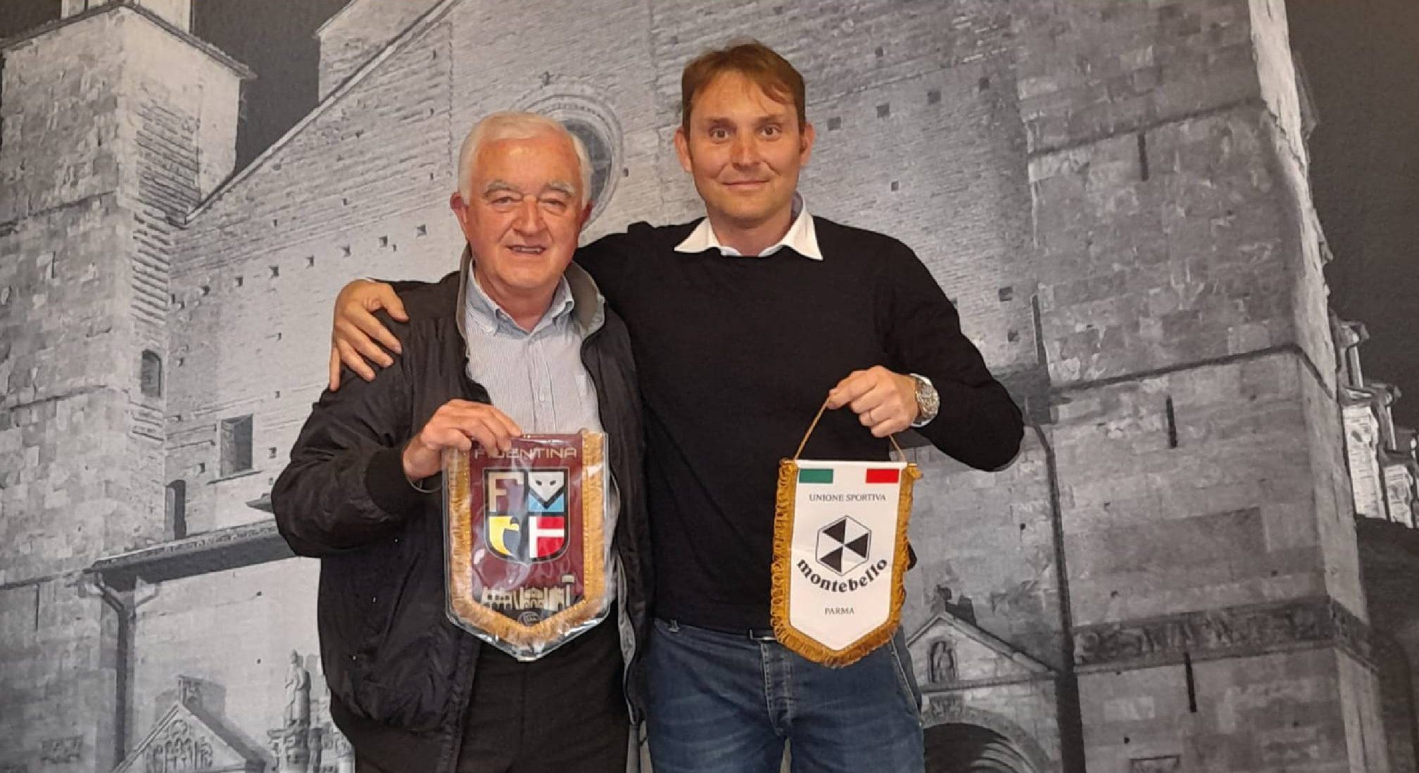 Vittorio Meli presidente Montebello e Gianluca Iemmi presidente Fidentina presentano la collaborazione per la Juniores Regionale 20212022 1 e1617533168697