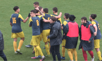 Esultanza Salsomaggiore dopo gol 1 2 di Pellegrini nel match di Coppa Minetti contro il Colorno