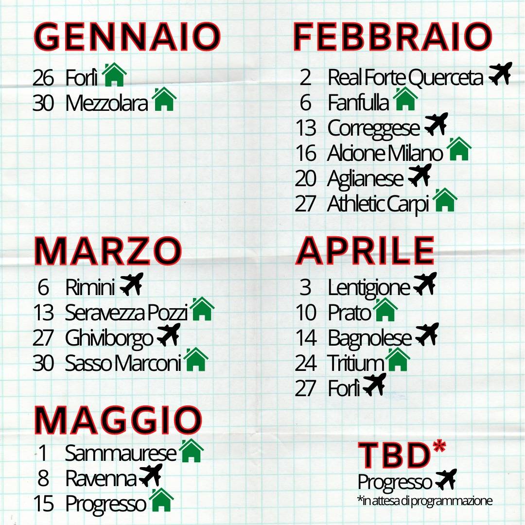 Nuovo calendario Borgo San Donnino Serie D gir. D 20212022 inverno primavera