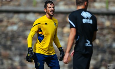 Il portiere Simone Colombi in ritiro a Pejo con il Parma