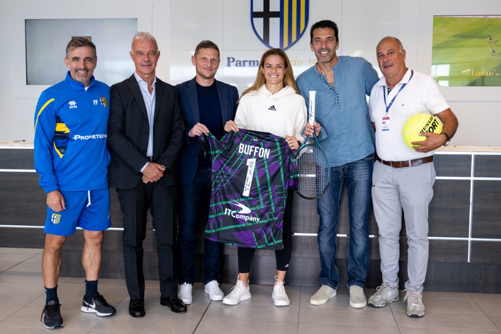 Incontro Sakkari e Buffon Foto Parma Calcio