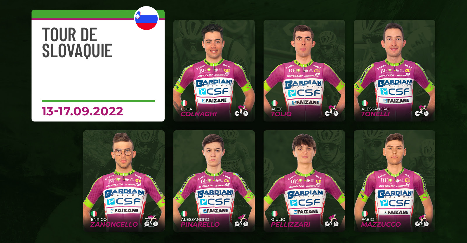 formazione Bardiani CSF al Tour de Slovaquie