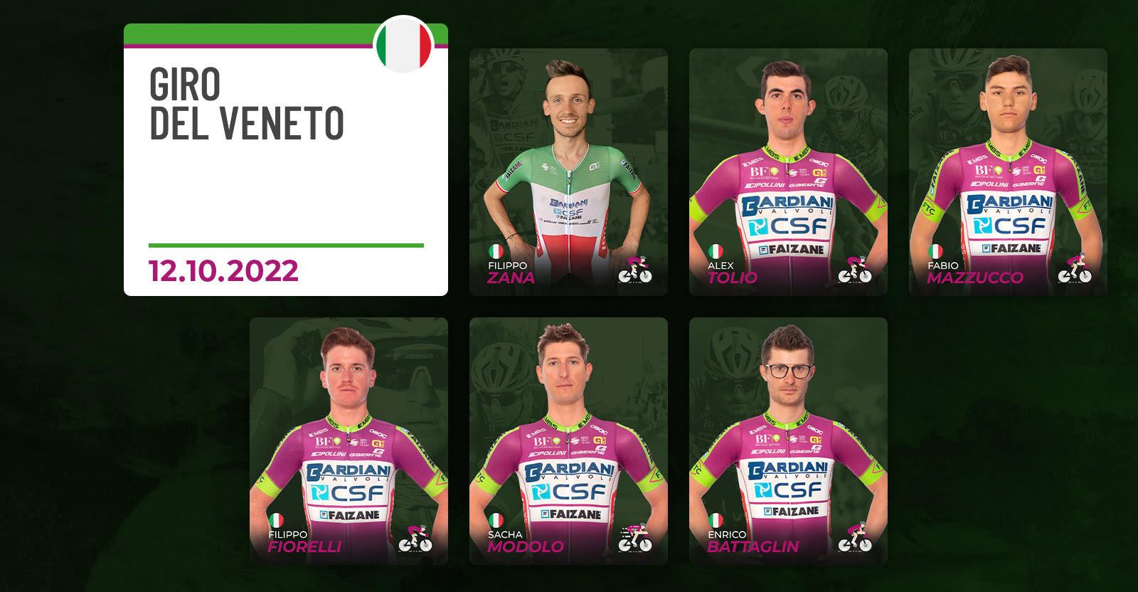 formazione Bardiani Csf Faizane al Giro del Veneto 12ott2022