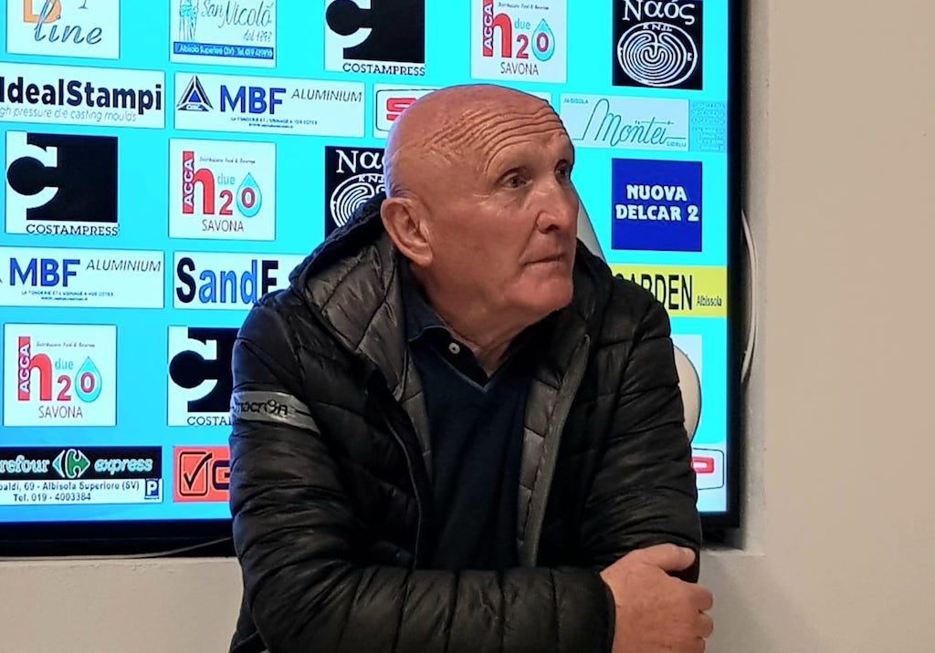 mister Rino Lavezzini conferenza stampa Albissola 16 marzo 2019