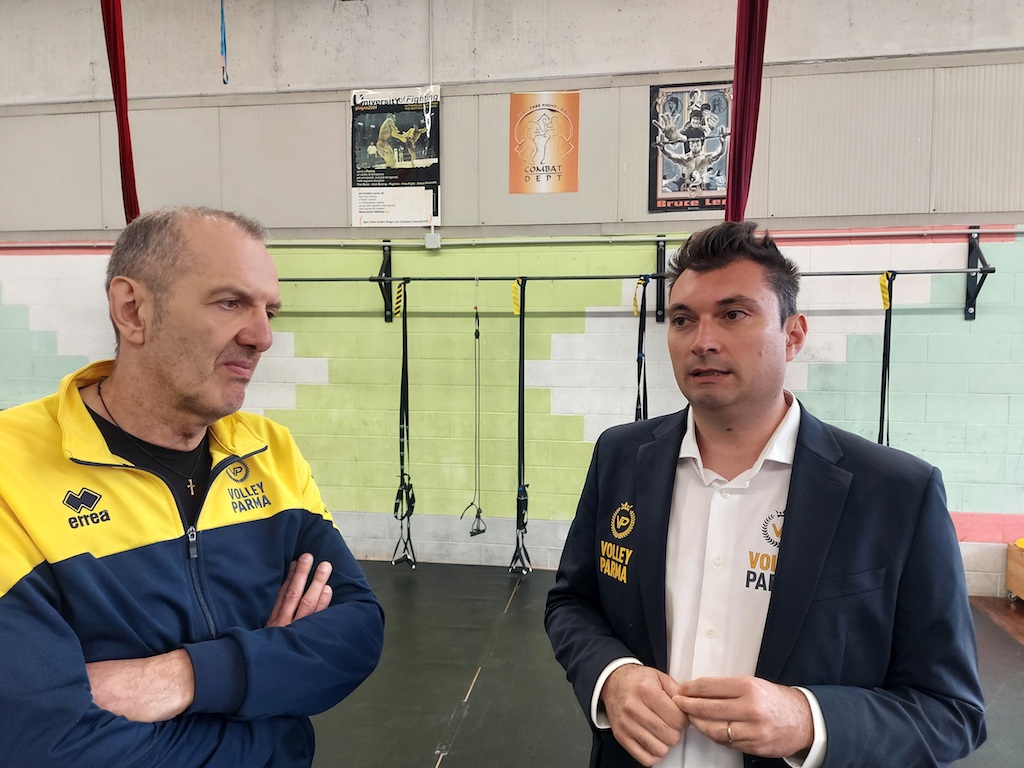 Da sinistra il coach Andrea Codeluppi e il ds Alessandro Grossi WiMORE Parma