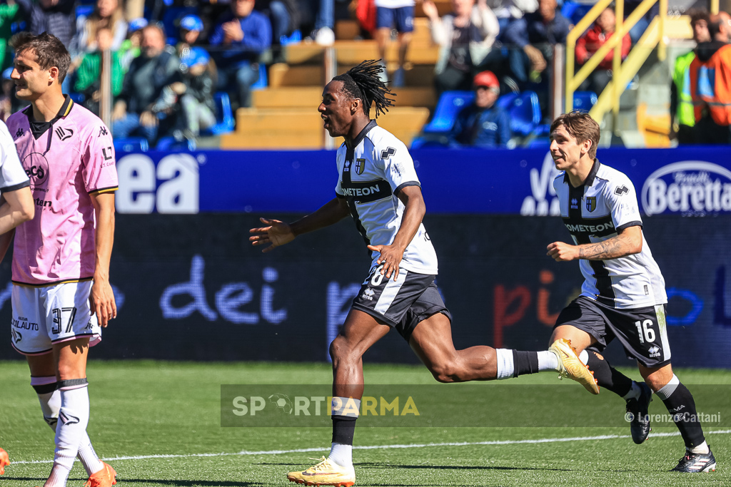 esultanza di Coulibaly dopo il gol in Parma Palermo 2 1 31a giornata Serie B 2022 2023