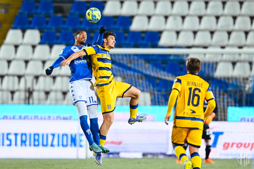 Florian Aye e Botond Balogh in Brescia Parma 0 2 Seire B 2022 2023