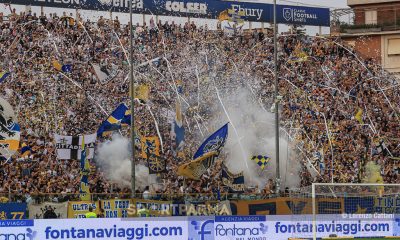 Parma Cagliari 0 0 semifinale ritorno playoff Serie B 2022 2023 coreografia tifosi in Curva Nord