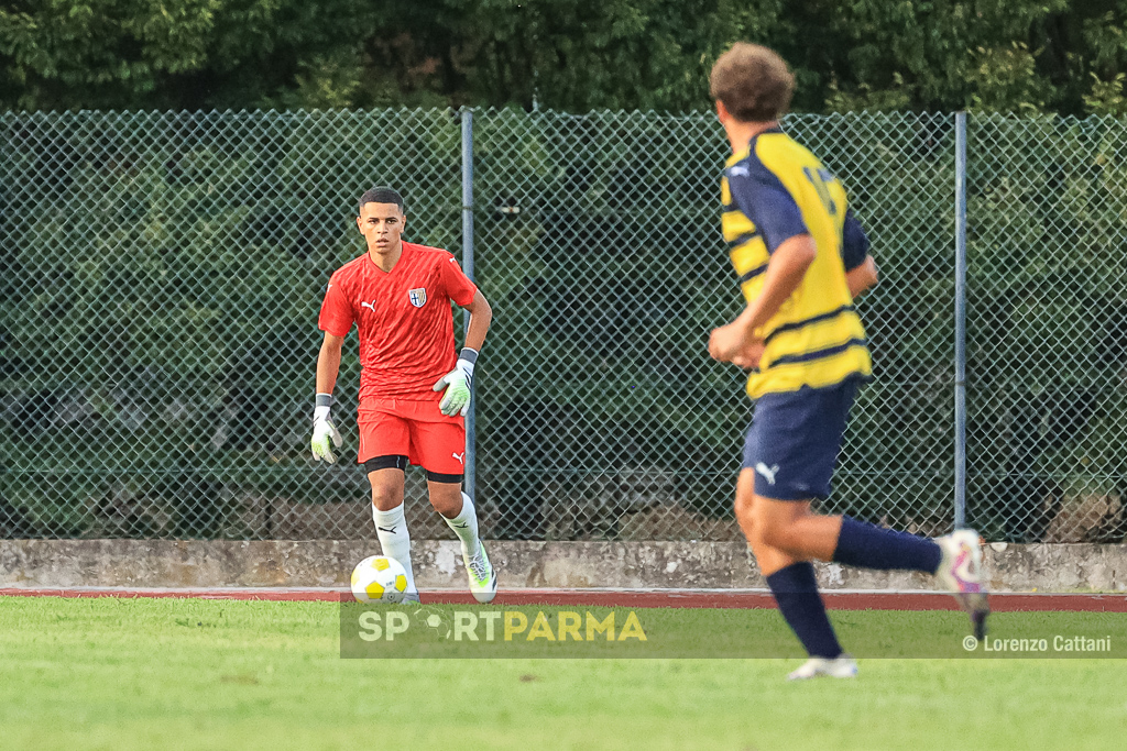 4a edizione Memorial Nino Rastelli con Fidentina Piacenza U19 e Parma U18 30.08.2023 il portiere gialloblu Nicola Testoni in Fidentina Piacenza U19