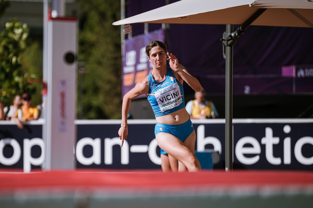Aurora Vicini nel salto in alto agli Europei U20 a Gerusalemme