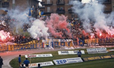 tifosi crociati nel derby dellEnza Parma Reggiana stagione 1985 1986
