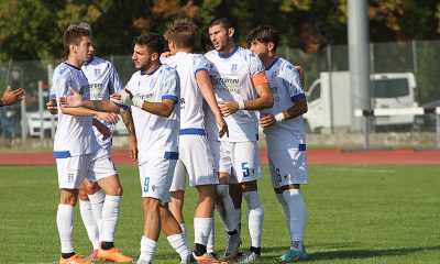 esultanza Borgo San Donnino nella partita di Coppa Italia Serie D 2° turno contro il Progresso