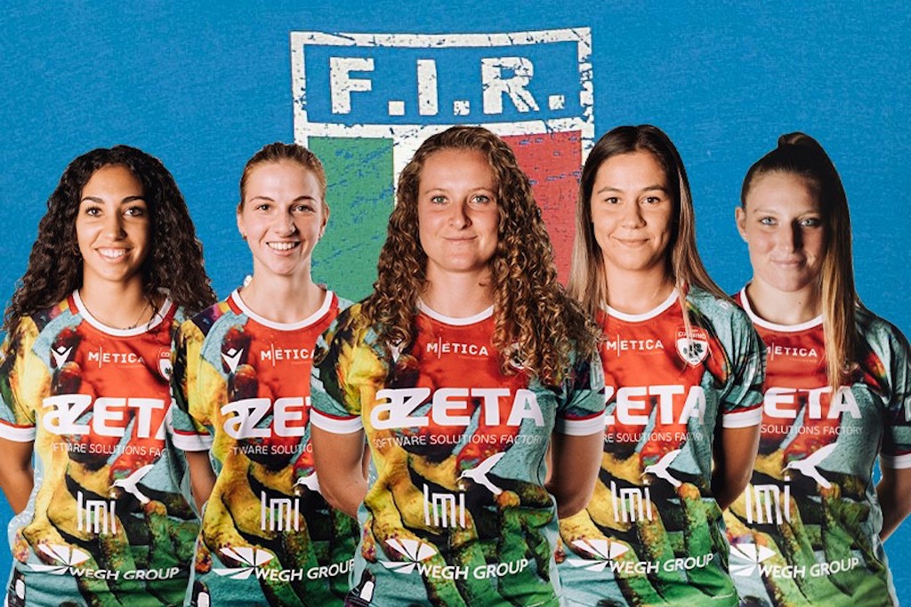 le Furie Rosse colornesi convocate con la nazionale italiana femminile di rugby Catellani Buso Locatelli Ranuccini Pilani