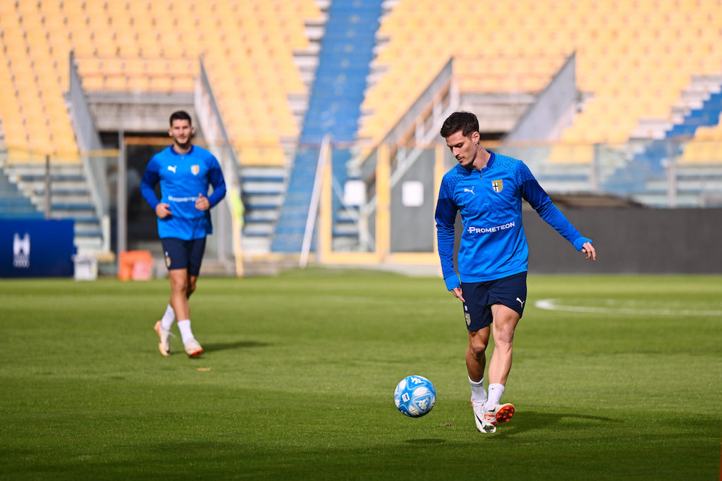 Dennis Man nellallenamento di rifinutra allo stadio Tardini prima di Parma Sudtirol