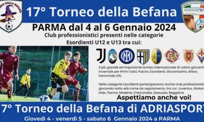 17° torneo della Befana di Adriasport a Parma dal 4 al 6 gennaio