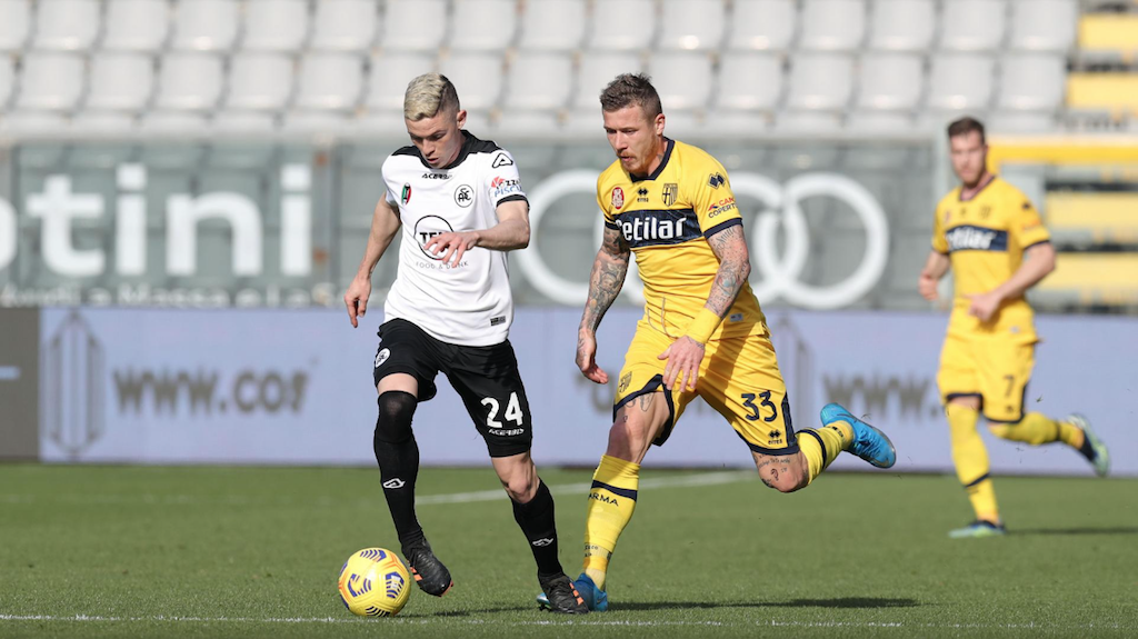 Nahuel Estevez e Juraj Kucka in Spezia Parma 2 2 Serie A 2020 2021