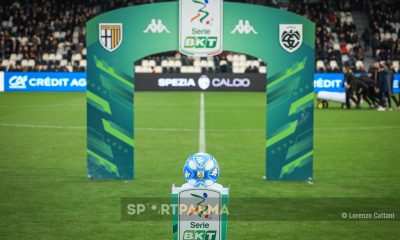 Spezia Parma 0 1 15a giornata Serie B 2023 2024 cartellone ingresso in campo