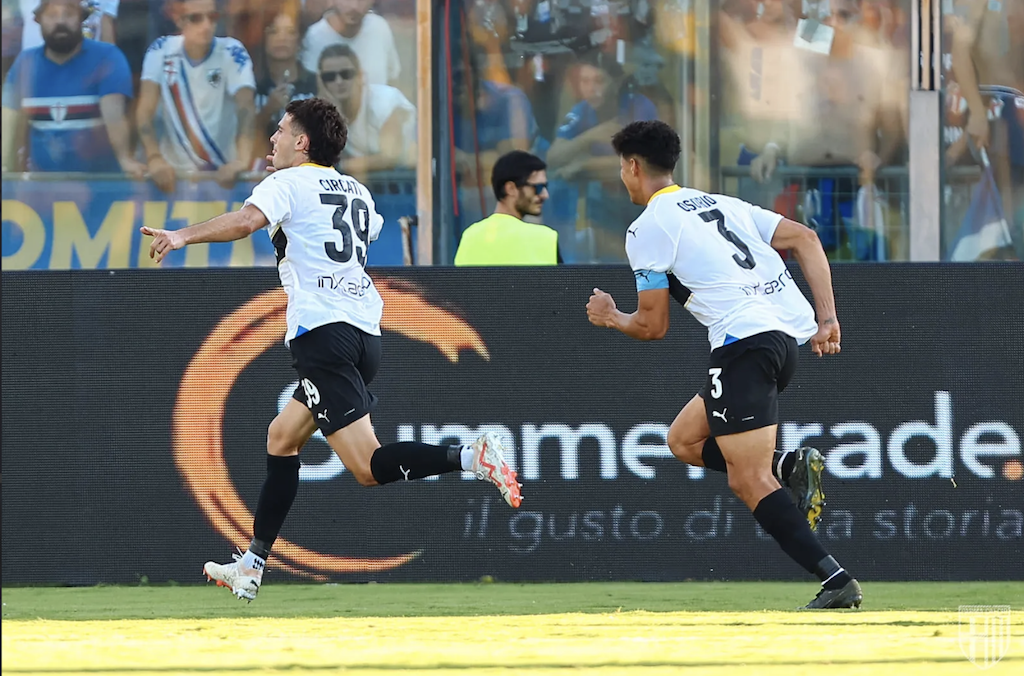 Circati e Osorio esultano in Parma Sampdoria 1 1 Serie B 2023 2024