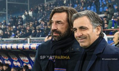 gli allenatori Andrea Pirlo e Fabio Pecchia in Sampdoria Parma