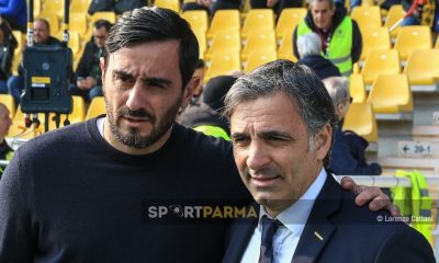 gli allenatori Alberto Aquilani e Fabio Pecchia in Parma Pisa 25a giornata Serie B 2023 2024