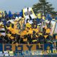 i tifosi gialloblu nel settore ospiti dello stadio Lino Turina di Salo in poccasione di Feralpisalo Parma 0 1 Lega Pro 2016 2017