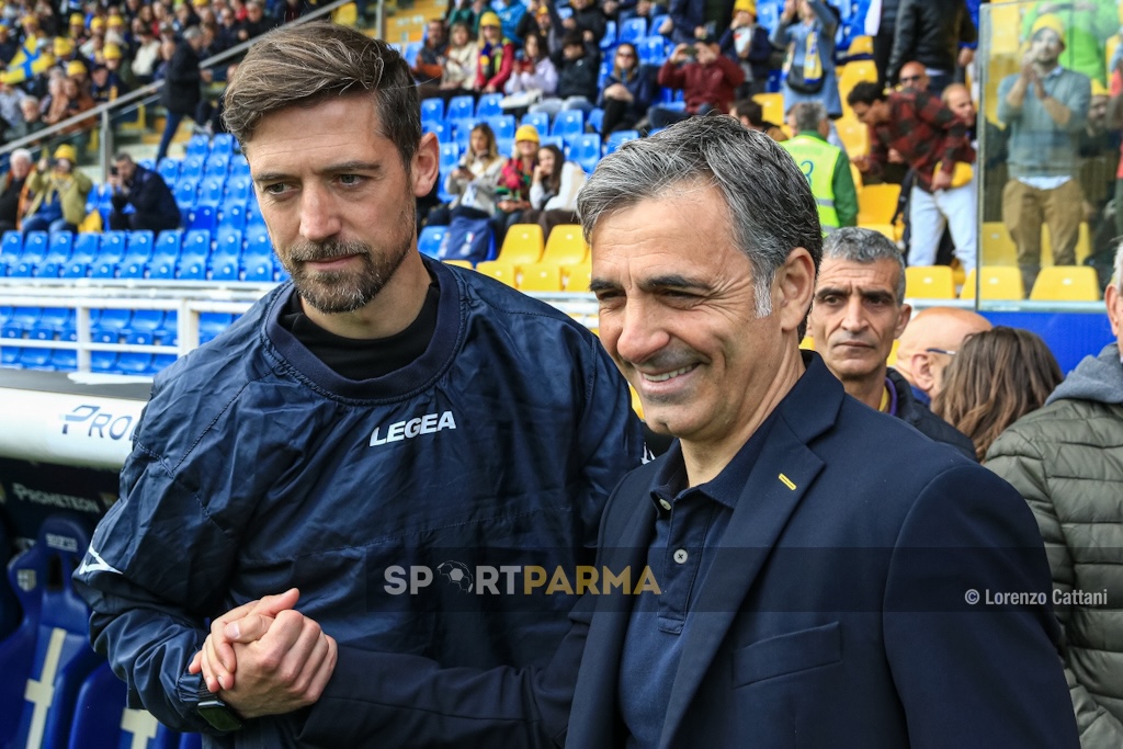 Parma Lecco 35a giornata Serie B 2023 2024 gli allenatori Andrea Malgrati e Fabio Pecchia