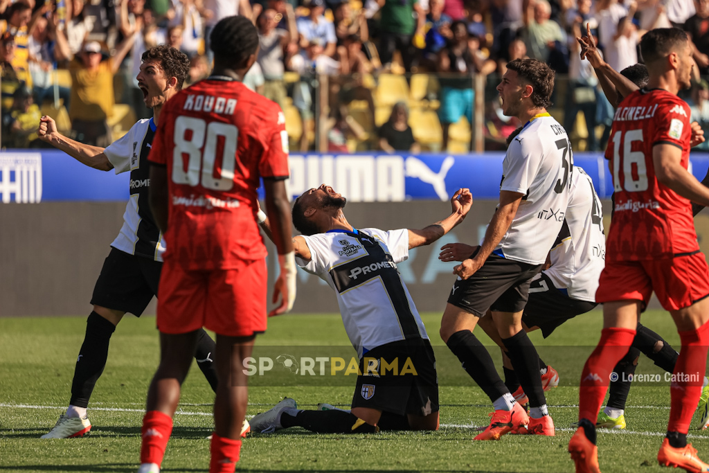 Parma Spezia 33a giornata Serie B 2023 2024 esultanza Hernani dopo il gol del1 0