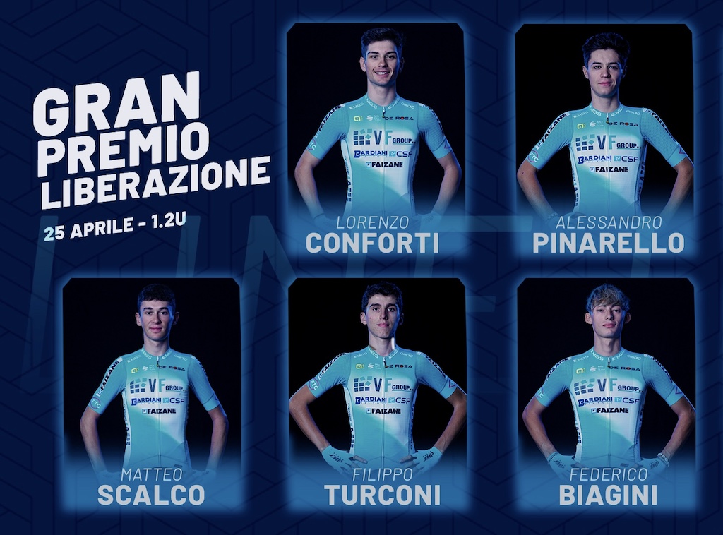 line up VF Group Bardiani Csf Faizane al GP Liberazione 25.04.2024