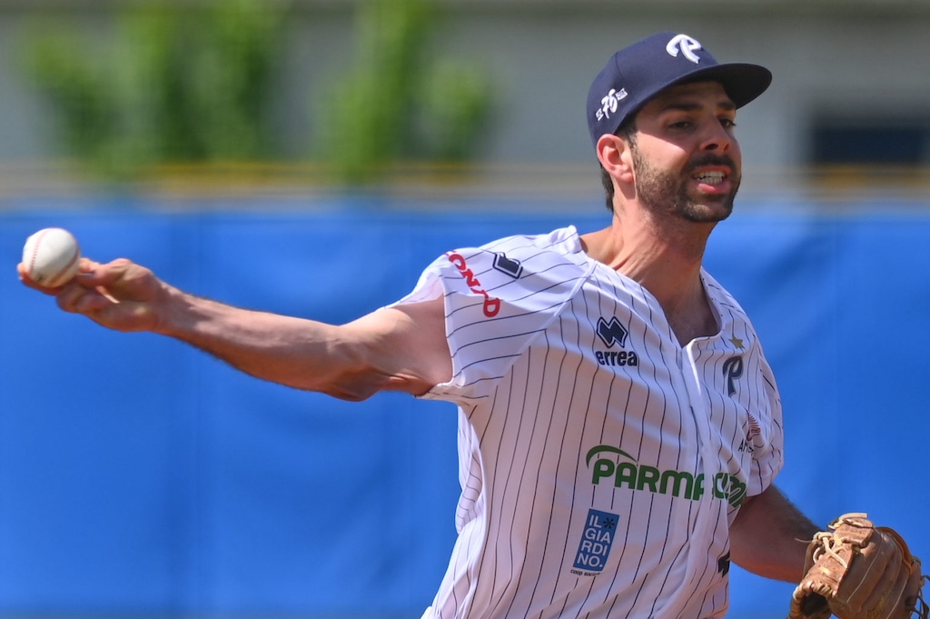 Matteo Bocchi lanciatore vincente del Parma Clima foto Corrado Benedetti