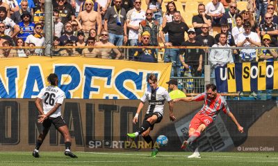 Parma Cremonese 1 1 37a giornata Serie B 2023 2024 il tiro di Franco Vazquez per il vantaggio grigiorosso