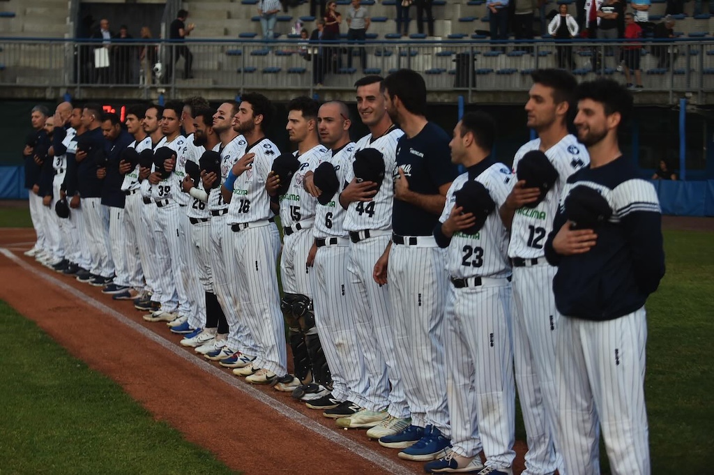 i giocatori del Parma Clima baseball serie. A