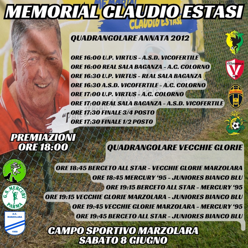 programma 3° Memorial Claudio Estasi a Marzolara 8.6.2024