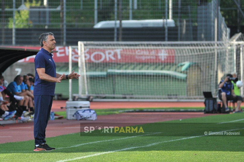 Lugano Parma 3 1 amichevole 13.07.2024 mister Fabio Pecchia a bordo campo