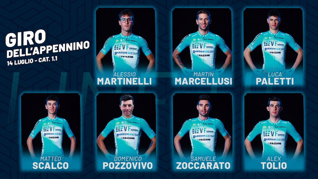 line up VF Group Bardiani Csf Faizane al Giro dellAppennino 14.07.2024