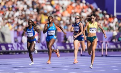 Ayomide Folorunso nel turno di ripescaggio dei 400hs femminile alle Olimpiadi di Parigi 2024