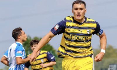 Giacomo Marconi esulta dopo il gol in Parma Spal 2 1 Primavera 2 s.s. 2023 2024.30