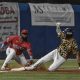 Leonora difende la terza base scivola Liddi durante Parma Clima HotSand Macerata gara3 semifinale scudetto Serie A baseball 2024 foto EzR