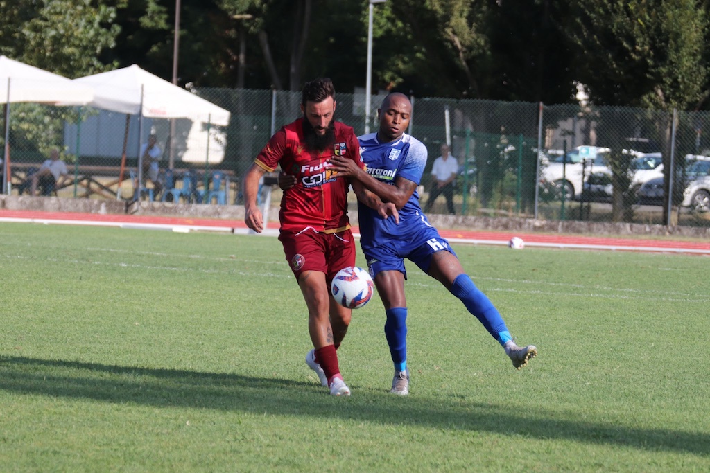 Manuel Nocciolini e Thomas Fabrice Somh in Borgo San Donnino Fidentina 3 1 1a giornata fase a gironi Coppa italia Eccellenza foto Luca Bianchi