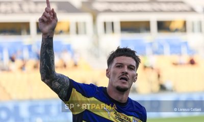 Parma Atalanta 4 1 amichevole 04.08.2024 Dennis Man esulta dopo il primo gol