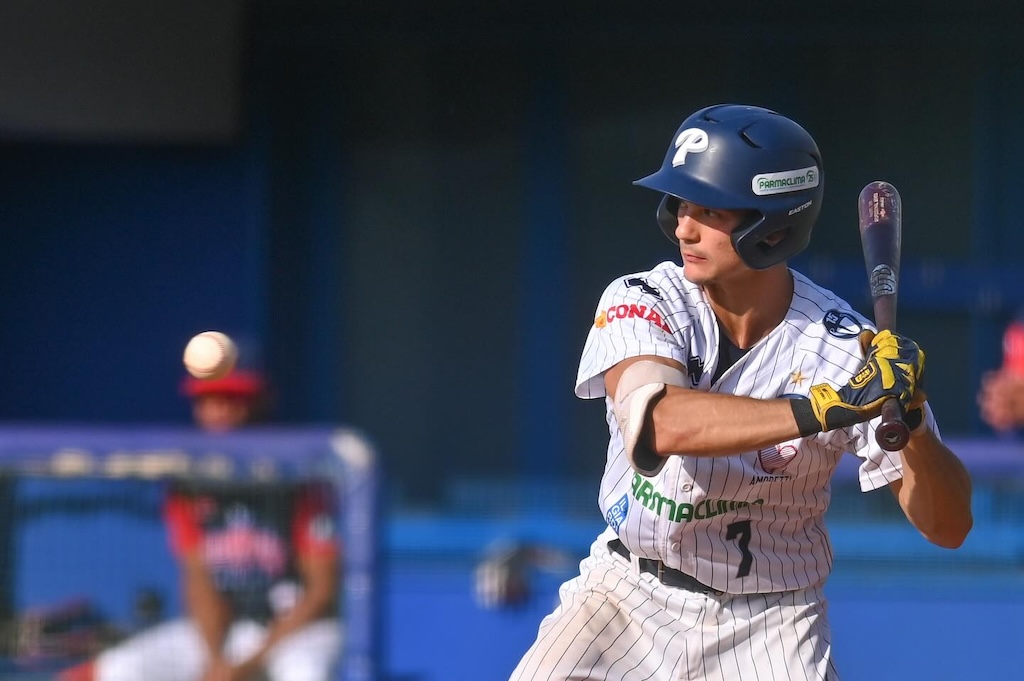 il seconda base del Parma Clima Gabriele Angioi foto Corrado Benedetti per Parma Baseball