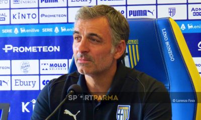 lallenatore Fabio Pecchia Parma Calcio in conferenza stampa il 16.08.2024