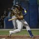 uno degli swing vincenti di Cesare Astorri Parma Clima baseball autore di due fuoricampo ph. credit Ezio Ratti