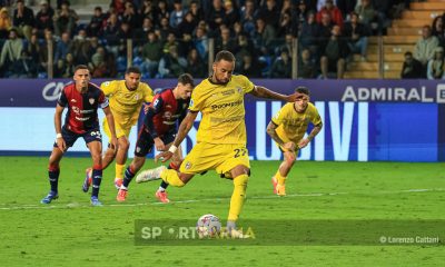 Parma Cagliari 2 3 5a giornata Serie A 2024 2025 il rigore di Hernani