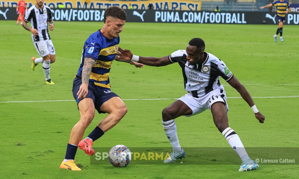 Parma Udinese 2 3 4a giornata Serie A 2024 2025 Dennis Man punta Hassane Kamara