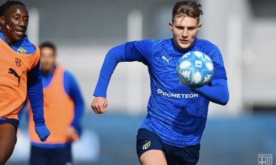 Adrian Benedyczak Parma Calcio 1913 in allenamento il 21 febbraio 2024